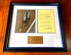 Secretariat Framed Matted Autograph Ron Turcotte  Horse Racing Jockey And Owner