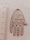 Rare Ancient Antique Moroccan Double Judaica Hamsa Silver  Large Pendant Amulet