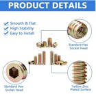 170 Pcs Threaded Inserts Nuts  10 Sizes-1 4 -20  5 16 -18  3 8 -16 Wood Inserts