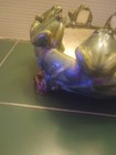 Majolic 7 Frogs On Lilly Pad vintage Multi Color 