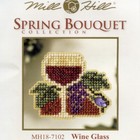Wine Glass Beaded Cross Stitch Kit Mill Hill 2007 Spring Bouquet