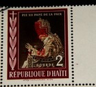 Vintage Stamp  Haiti Block Of 4 Lr pope Pius Red Cross Surcharge Overprint Error