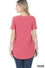 Womens Long Tunic Top Short Sleeve T-shirt Blouse Loose Casual Basic Crew Neck