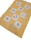 Vintage Handmade Yellow Children s Crib Quilt Hand-embroidered Nursery Animals