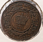 1861 Canada Nova Scotia 1 Cent Large Cent 1   Queen Victoria Km  8 Sp4976