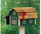Amish Mailbox Combo Painted Mailbox Cedar Roof With Newspaper Compartment