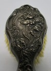 Vintage Antique Sterling Silver Hair Brush Repousse Vanity Floral Flowers 9 