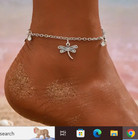 Dragonfly Silver Anklet Bracelet Women Bohemian Ankle Beach Czs Jewelry Gift