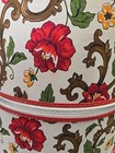 Vintage Large Round Red Floral With Pink Floral Inside Zippered Hat Box  13 tall
