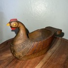 Vintage Norwegian Ale Bowl kjenge  Beer Bird Hen  Primitive  Handcrafted  rare