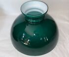 Large Vintage Style 12    Deep Green Cased Glass Dome Shade     Student Parlor Lamp