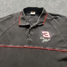 Vintage Dale Earnhardt Shirt Mens Xl Black Nascar Racing Polo Signature 3 Driver