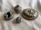 Antique Mini Brown Sawankhalok   Sangkhalok Ceramic Stoneware Thailand Set Of 4