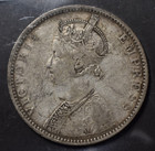 1892 B  British India Rupee Silver Coin Queen Victoria