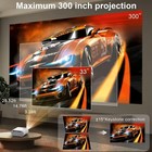 Native 1080p Movie Projector 9500lm Portable Outdoor Home Theater Hdmi Usb White