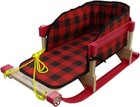 Superio Children Wooden Snow Sled With Cushion For Toddlers  Kids Sleigh  Red