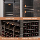 Farmhouse Wine Bar Cabinet With Sliding Barn Doors