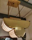 Mid-century Art Deco Brass   Glass Rod Chandelier   Vintage Design Lamp