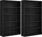 Set Of 2 Bookshelves  30 Inches Wide  5-tier Open Bookcases With Adjustable S   
