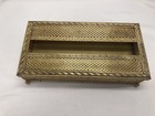 Vintage Hollywood Regency Style Filigree Vanity Brass Tissue Box Holder W Cover