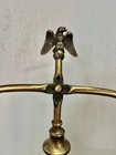 Vintage Brass And Wood Balance Scale With American Eagle For Collectors 