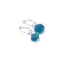 Teal Sea Glass Hoop Earrings   Dainty Simplistic Beach Ocean Sea Cruise Coastal