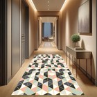Geometric Runner Rug  Modern Hallway Carpet  Abstract Floor Mat  Aesthetic Home