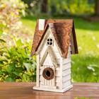 Gh90086 Hanging Distressed Wooden Garden Cottage Birdhouse  White