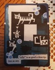  print  Kitty Cat Blue Collage Aceo Art Mixed Media Art Trading Card