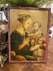 Vtg Large Italian Florentine Wood Plaque Lippi Madonna Gold Gilt 10 5 X 14 5 