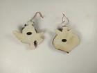 2 Vintage Snowman 3  Flat Ornaments Lot  Winter Snowman  Christmas Heart Snowman