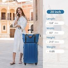 3pc Luggage Set Hardside 20  Suitcase W  Travel Bag Toiletry Bag Tsa Lock Blue