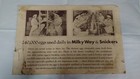 Vintage 1920s Milky Way Candy Cardboard Advertising Sign Store Display 2-sided