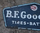 Vintage Bf Goodrich Tires Batteries Gas   Oil Double Sided Advertising Sign