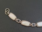 925 Sterling Silver Enamel Abalone Inset Bracelet Unique Vintage 6 5  Lot 115