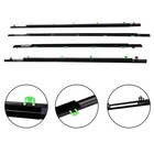 4pcs Weatherstrip Window Moulding Trim Seal Belt Black Fit For Honda