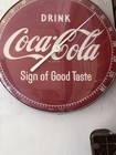 Vintage Coca Cola Coke Sign Of Good Taste 12  Round Advertising Thermometer Orig