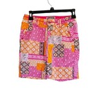 Route 66 Girls Youth Pink Orange Patchwork Adjustable Shorts   Size 12