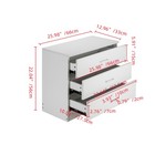 3drawer Dresser White Storage Cabinet Chest Of Drawer Bedroom Living Room Office