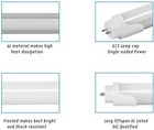 4ft 48in T8 Led Tube Light Bulbs 22w G13 2-pin Clear Frosted Lens 6500k 4-50pcs