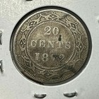 1872-h Newfoundland Canada Silver 20 Cents Scarce Coin