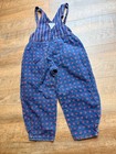 Vintage 90s Oshkosh B gosh Stripes   Embroidered Rose Denim Overalls  Girl 4 Usa