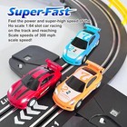 Electric Slot Car Race Track Set W  4 Cars 2 Remotes Lap Counter Age 8 - 12 Boys