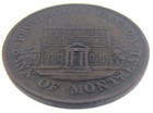 1844 Half Penny Province Canada Bank Montreal Circulated Token Heavy Trees T300