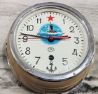 Soviet Era Russian Vostok Boat ship Submarine Navy Clock  key     Free Shipping    