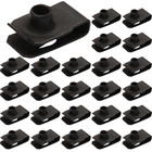 25 Pcs M6 U Clip Nuts Black Manganese Steel Automotive Fender Bumper Fasteners