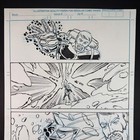 Original Comic Art Interior Page Signed Scott Reed Sketch Action Superheroes