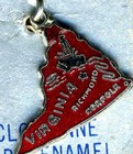 Vintage Souvenir Charm Virginia Jewelry Cloisonne Japan