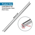 304 Stainless Steel Threaded Rod M10 X 1 5mm X 200mm Nuts Washers 6 Pcs