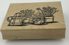 1998 Potted Plants Daffodils Tulips Spring Northwoods Wood Mounted Rubber Stamp